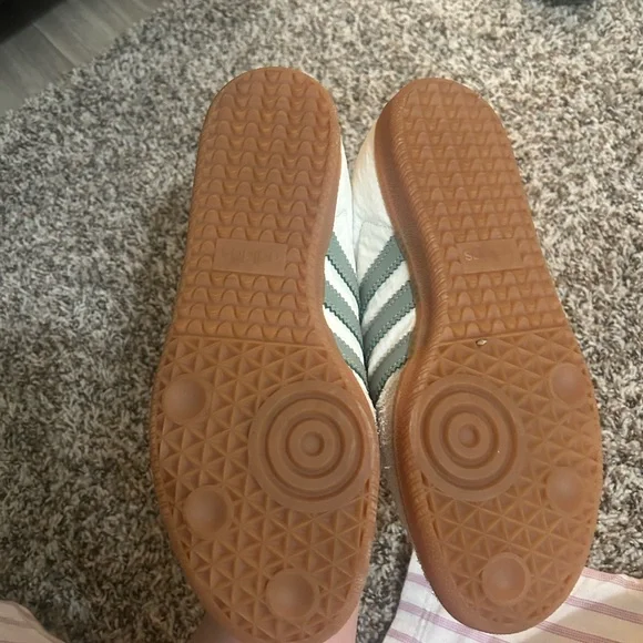 Adidas Samba White and Green Sneakers - Picture 3 of 4